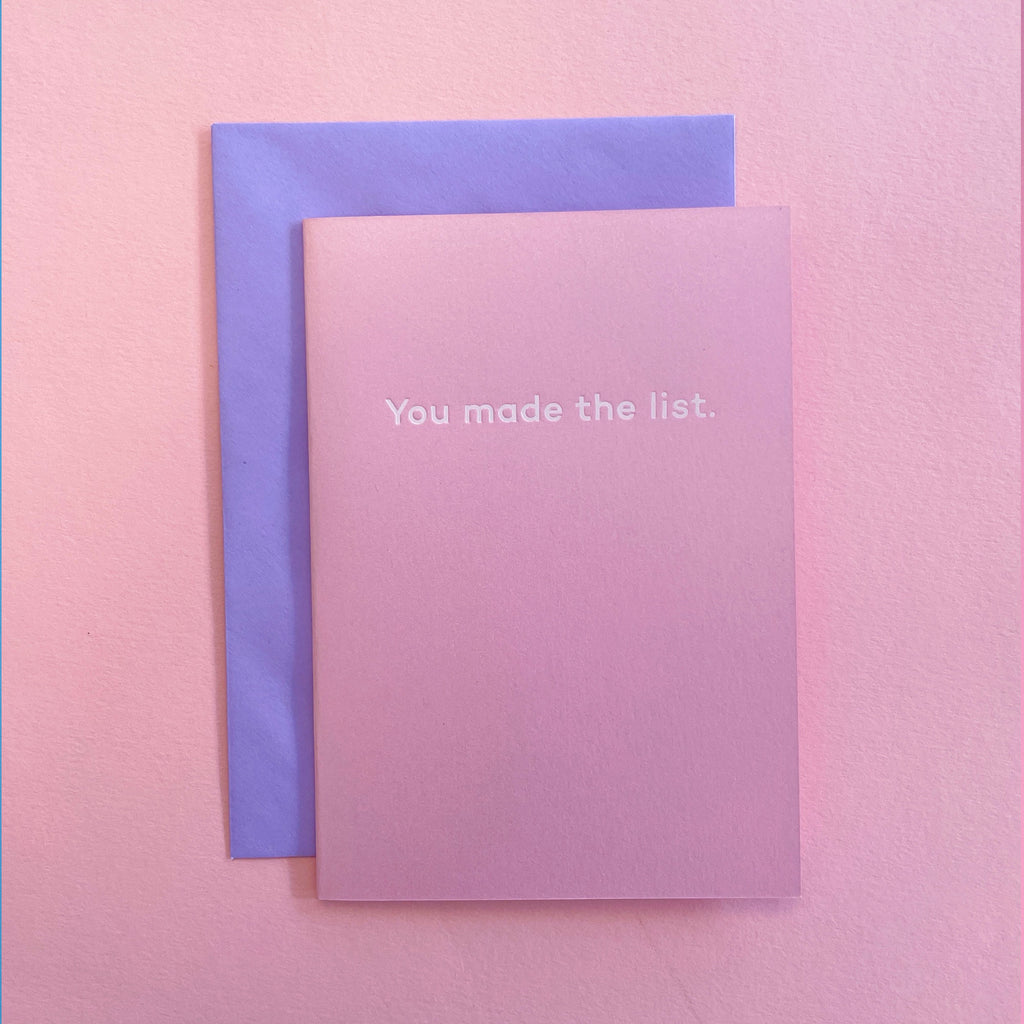 You made the list.